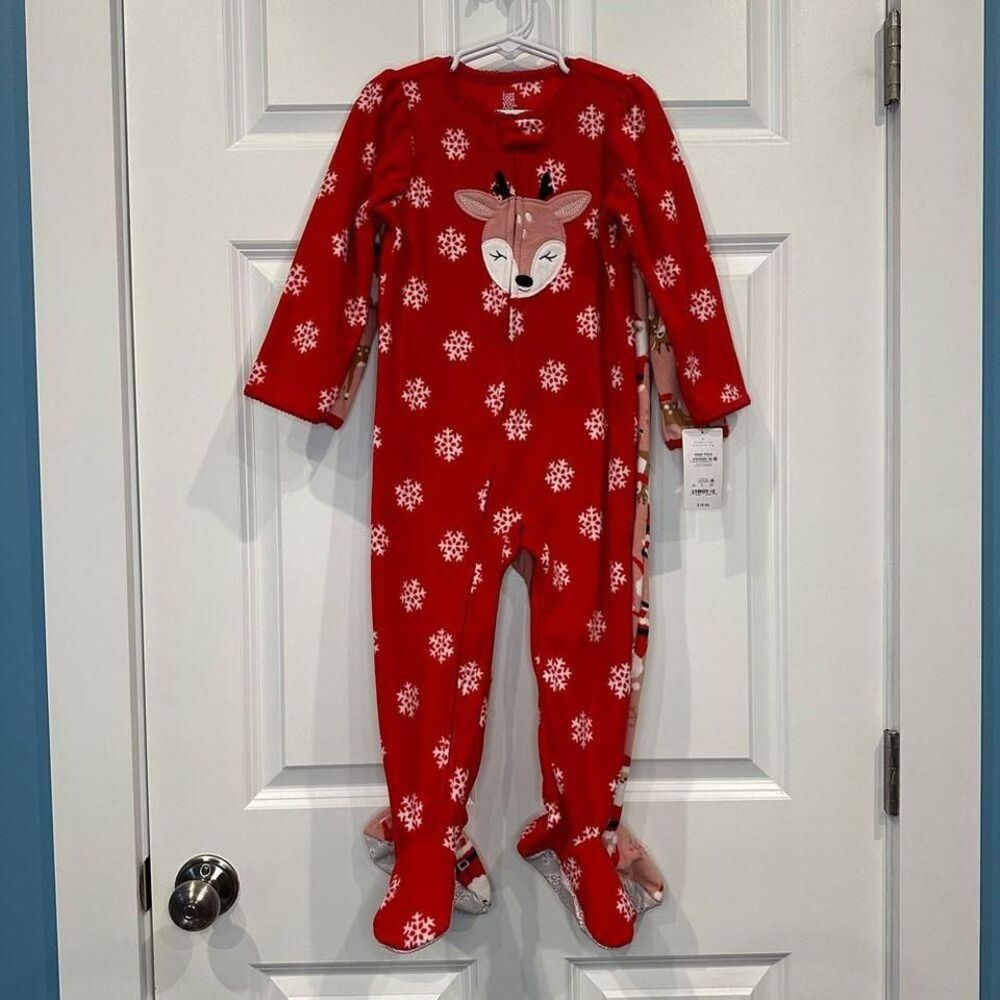 Carters Holiday Fleece Pajama‎ Set Size 3T NWT